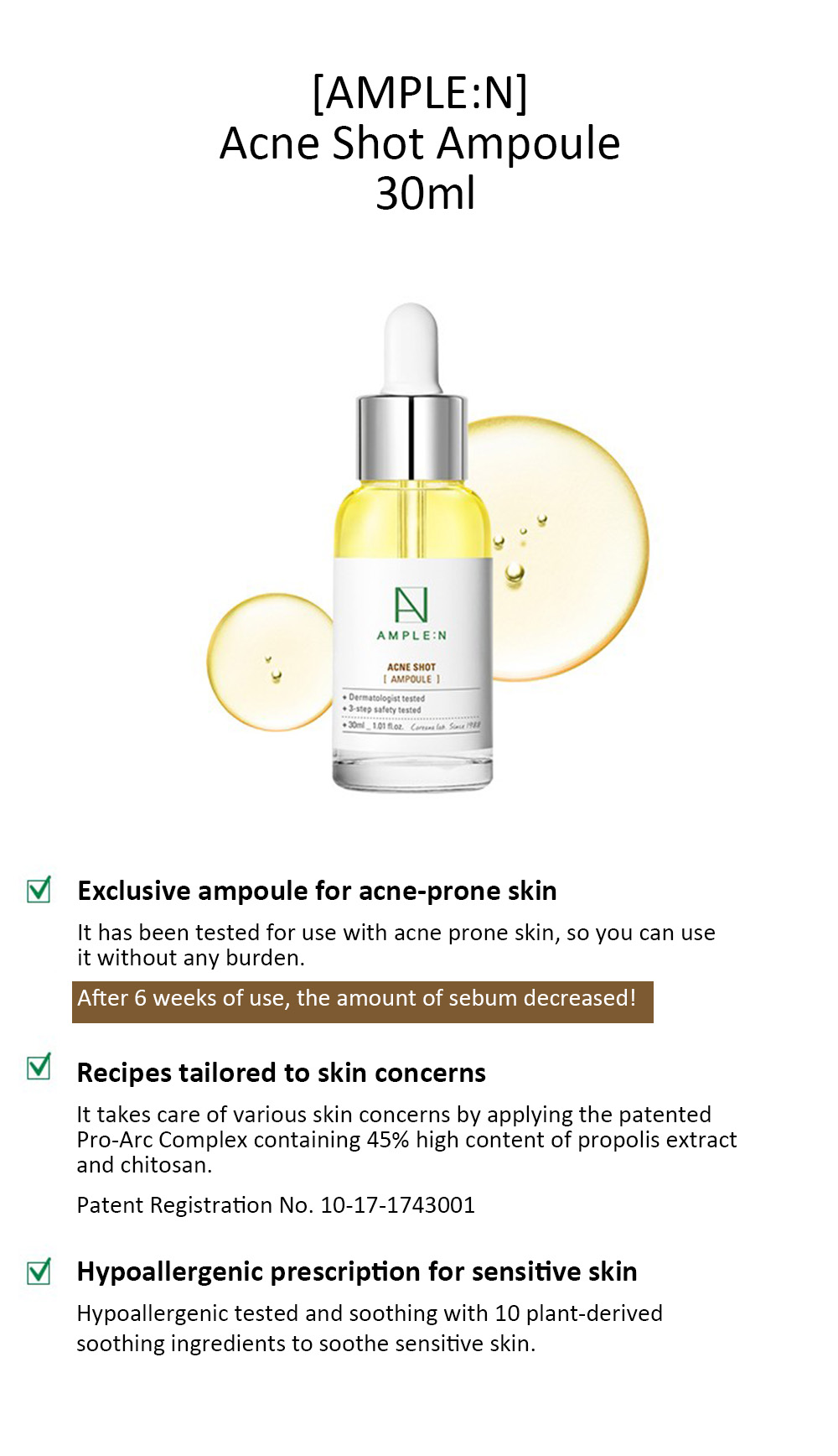 [AMPLE:N] Acne Shot Ampoule 30ml