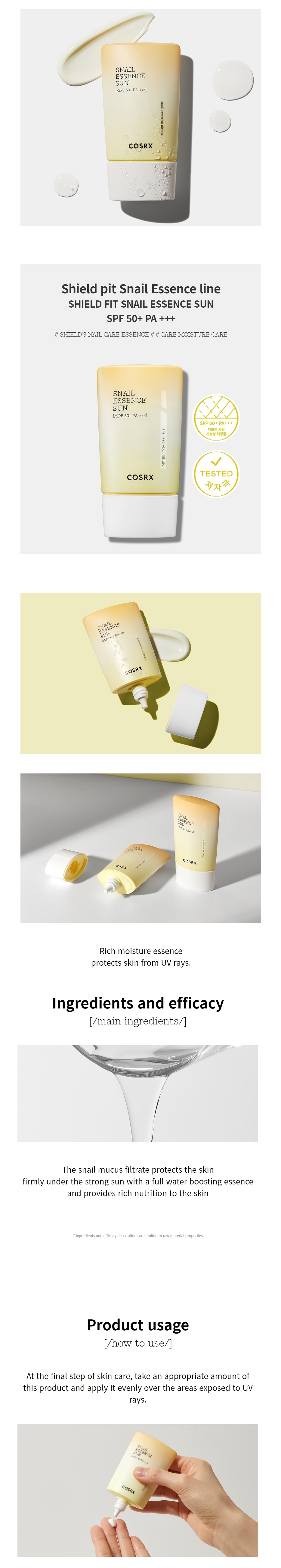 cosrx shield fit snail essence sun 50ml