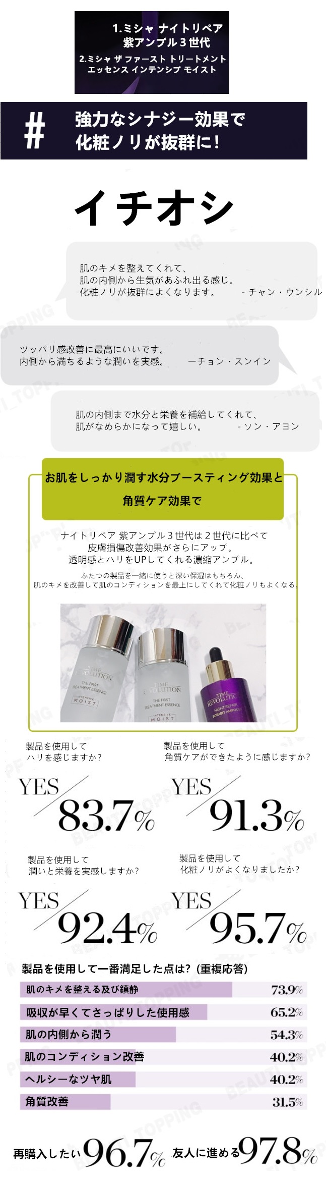 [MISSHA] Time Revolution The First Treatment Essence & Time Revolution Night Repair Borabit Ampoule