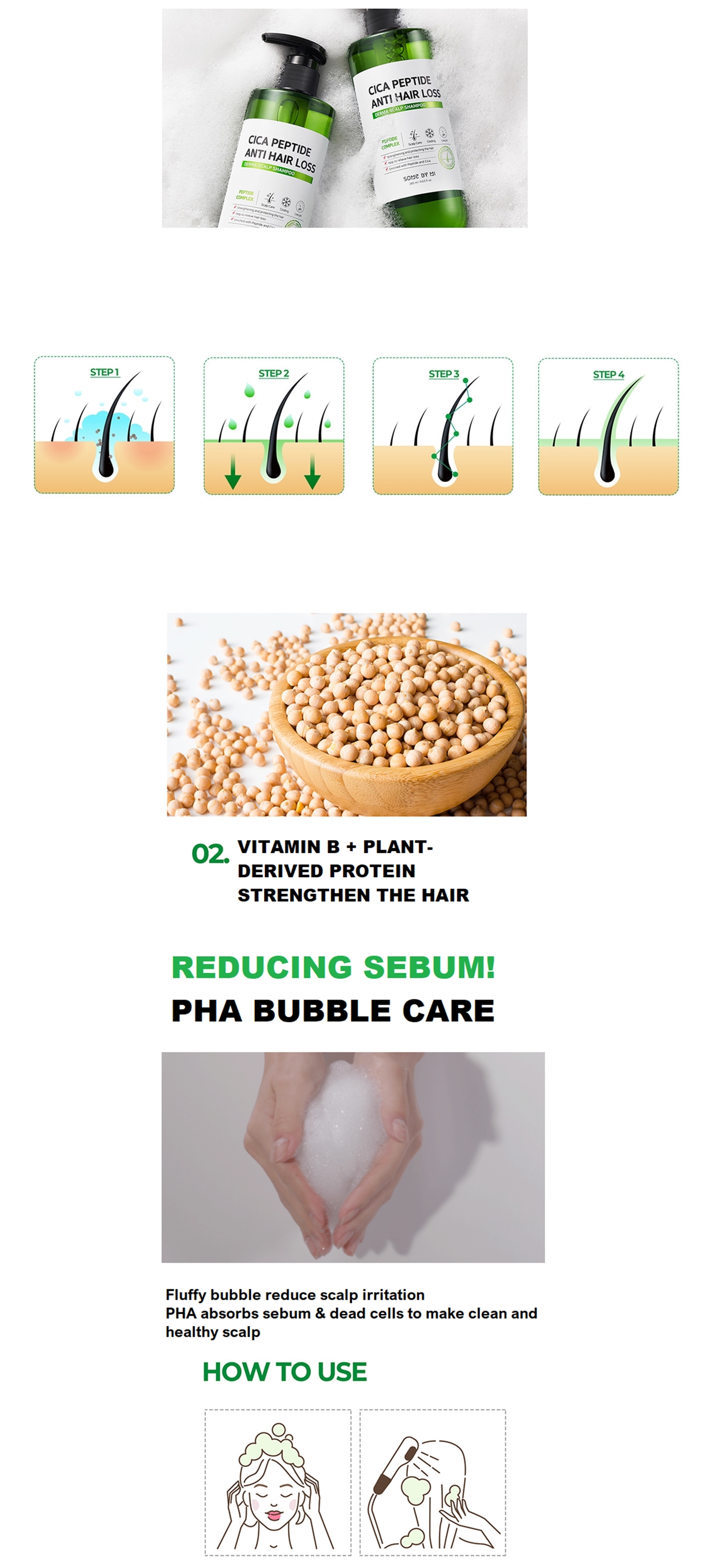 [SOME BY MI] Cica Peptide Anti Hair Derma Scalp Shampoo 285ml
